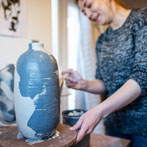 Hannah Staniforth at work in her studio 2019